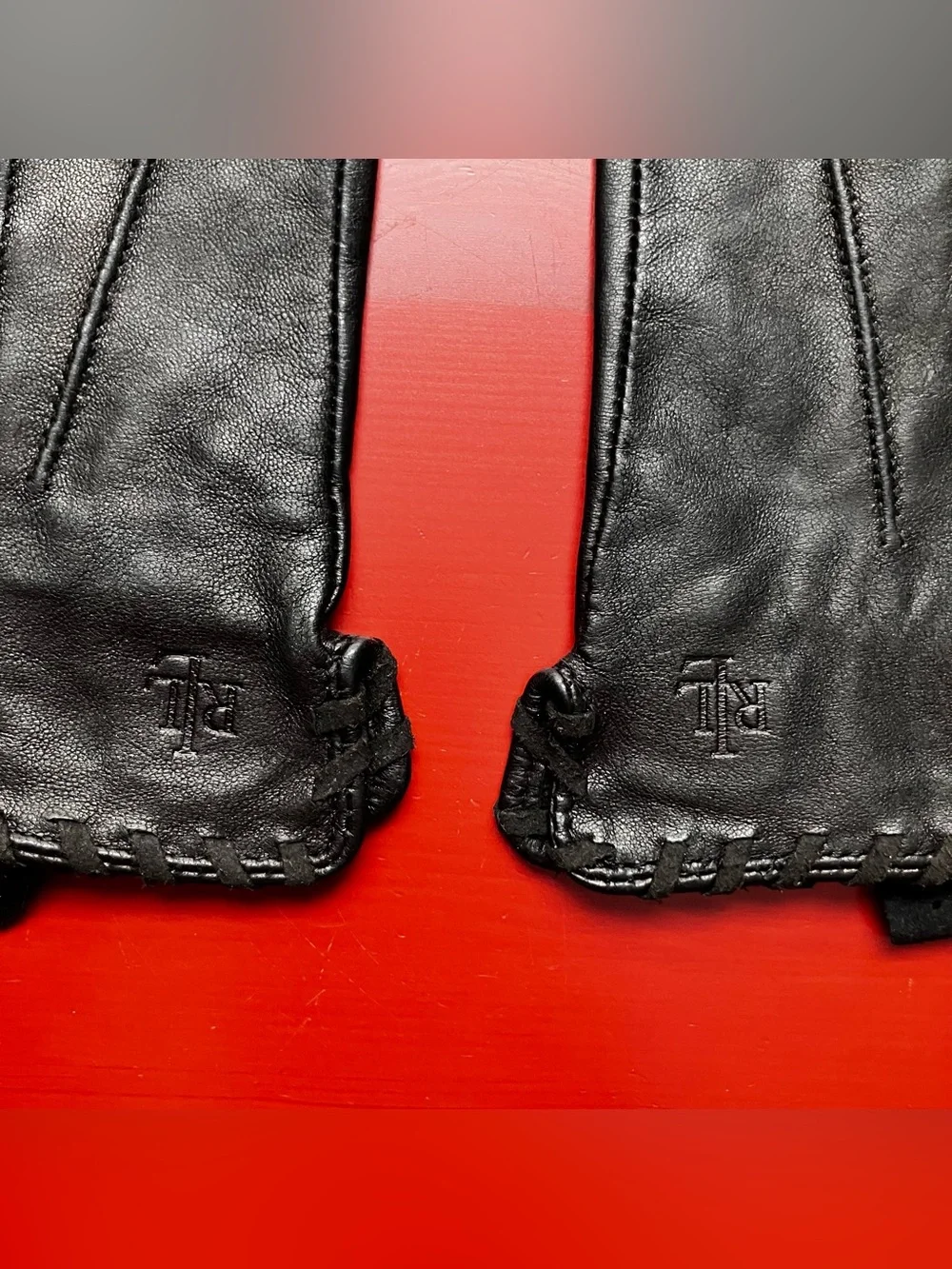 Ralph Lauren Black Leather Gloves